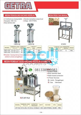 MESIN PENGGILING _ PEMBUAT SUSU KACANG KEDELAI _ PRES TAHU MANUAL
